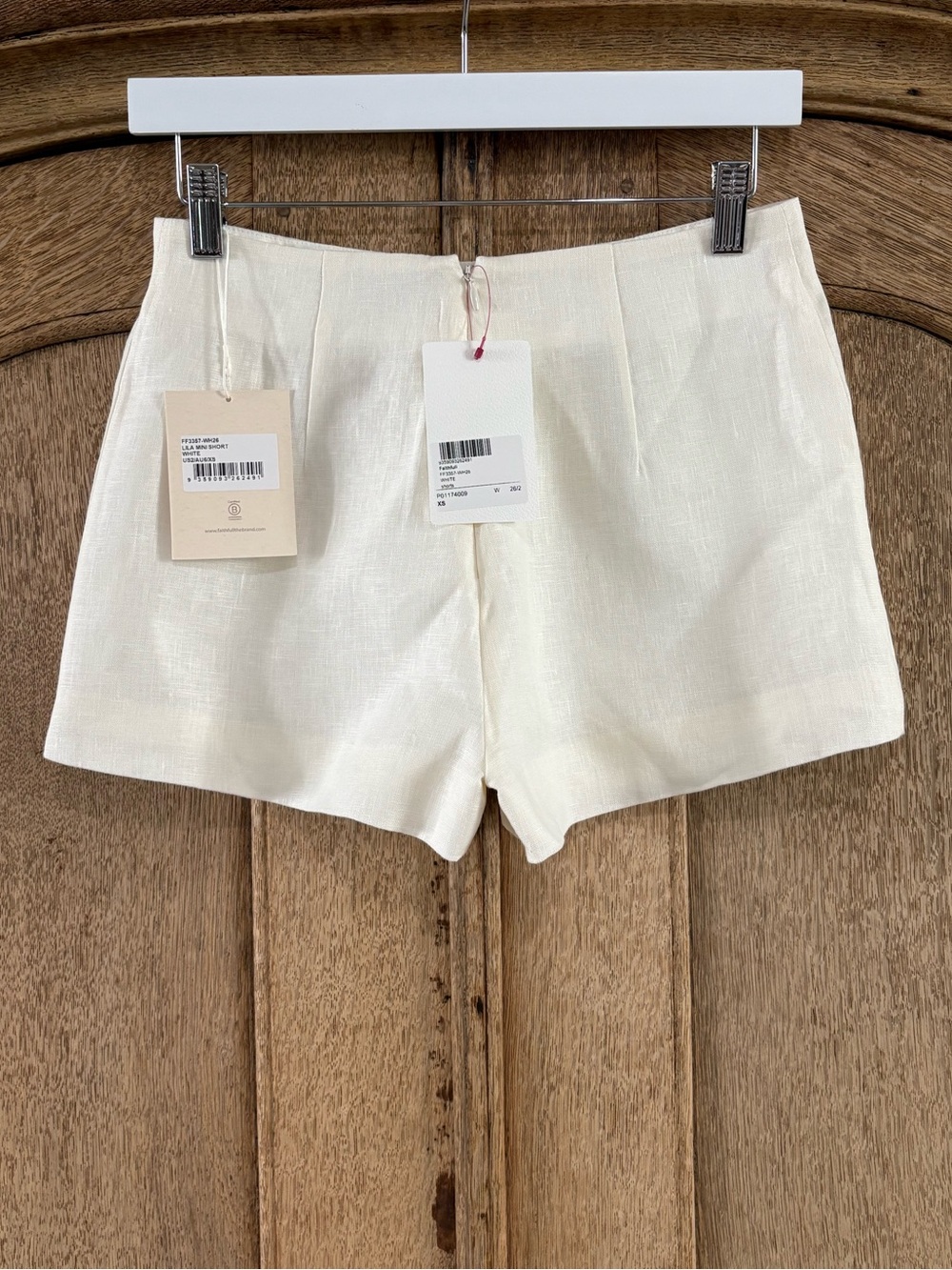 Mytheresa x FAITHFULL Lila Linen Mid-rise Mini Short In White Exclusive XS NWT - Picture 4 of 5